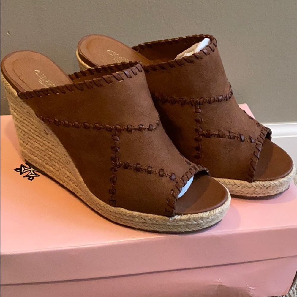 Brown suede mule Wedge
